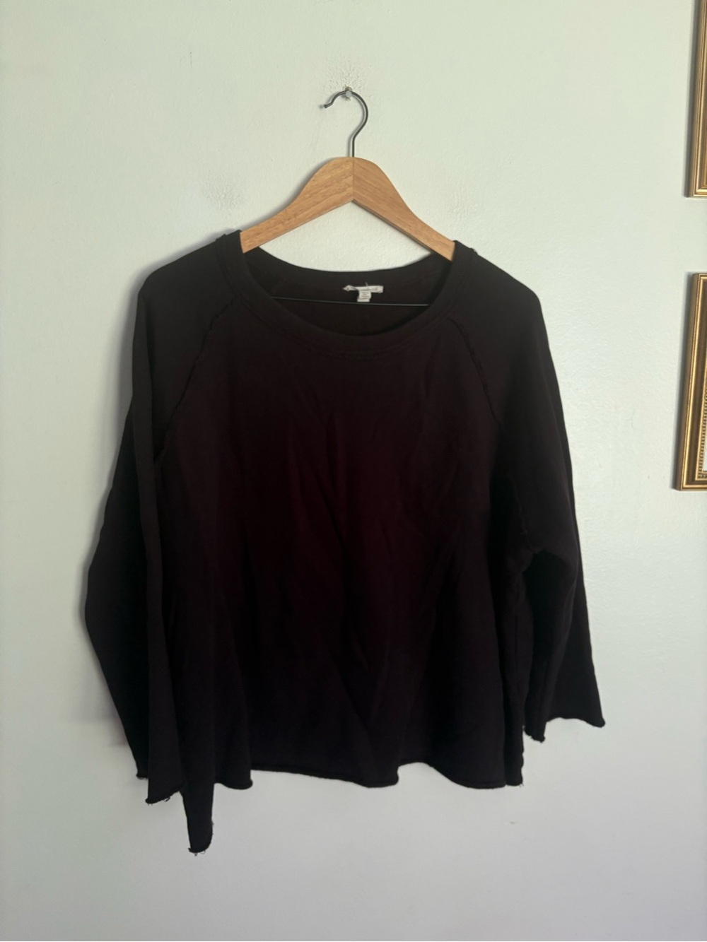 Eileen Fisher Cotton Women's Black chic Long-Sleeve Crewneck Sweatshirt Large EU